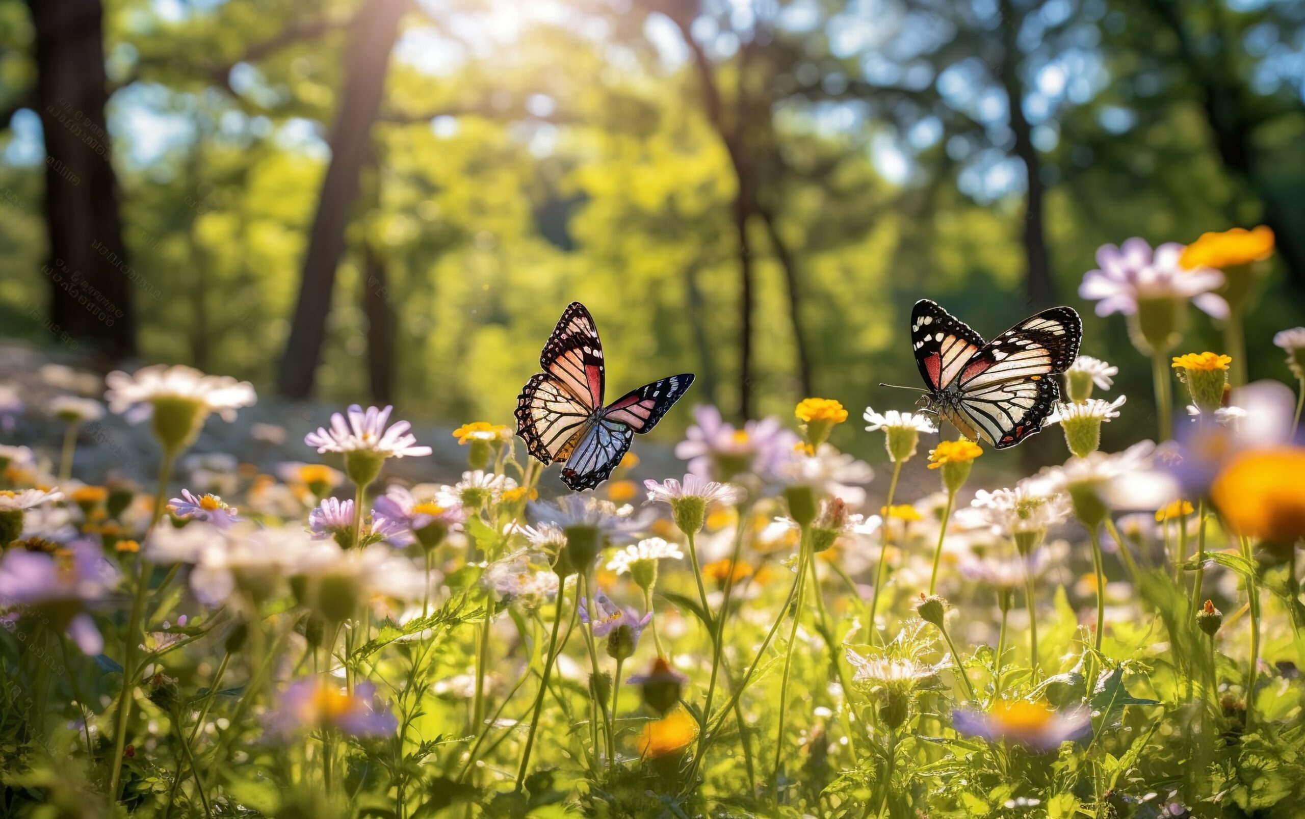 Schmetterlinge auf einer Blumenwiese