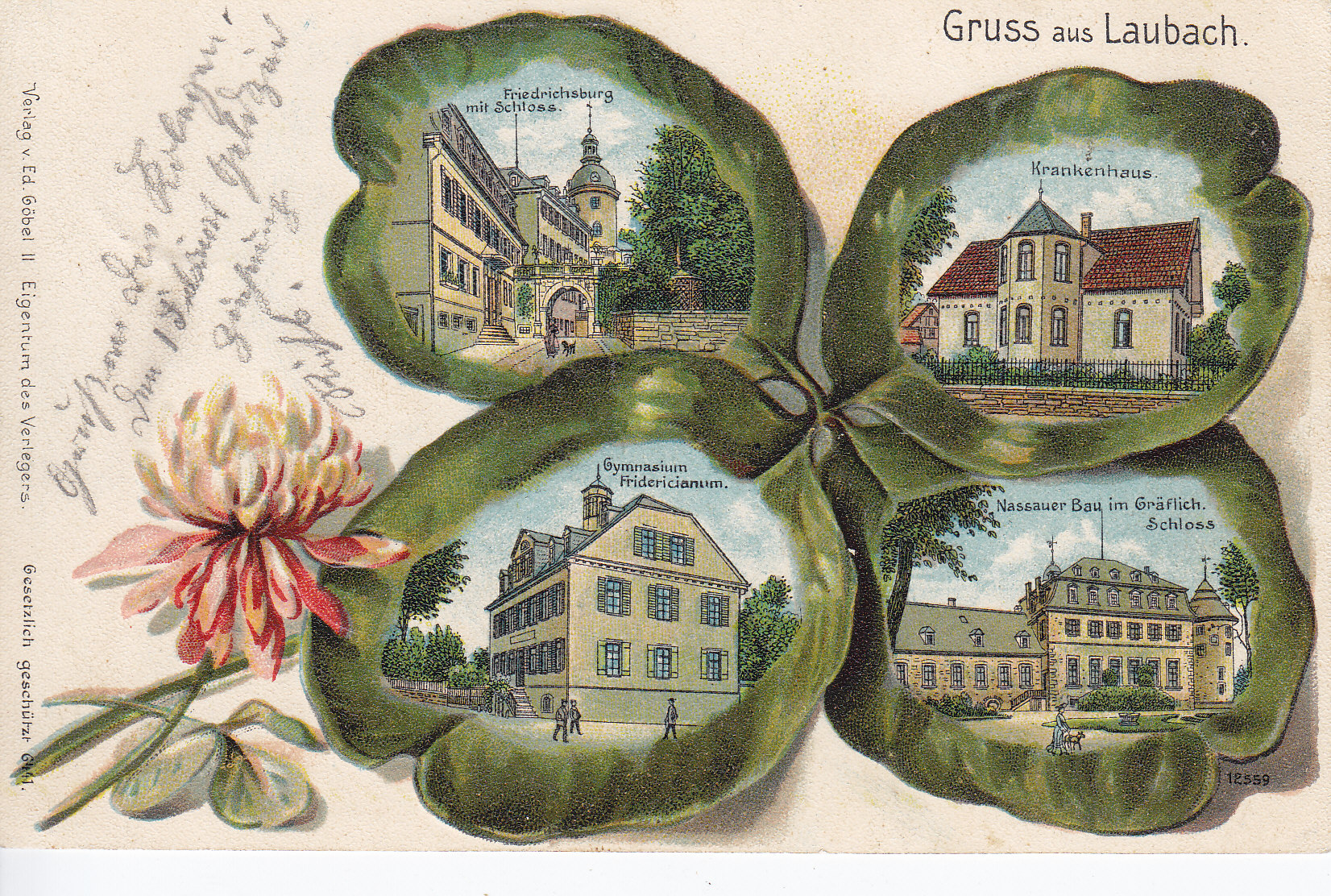 Foto einer historischen Postkarte aus Laubach